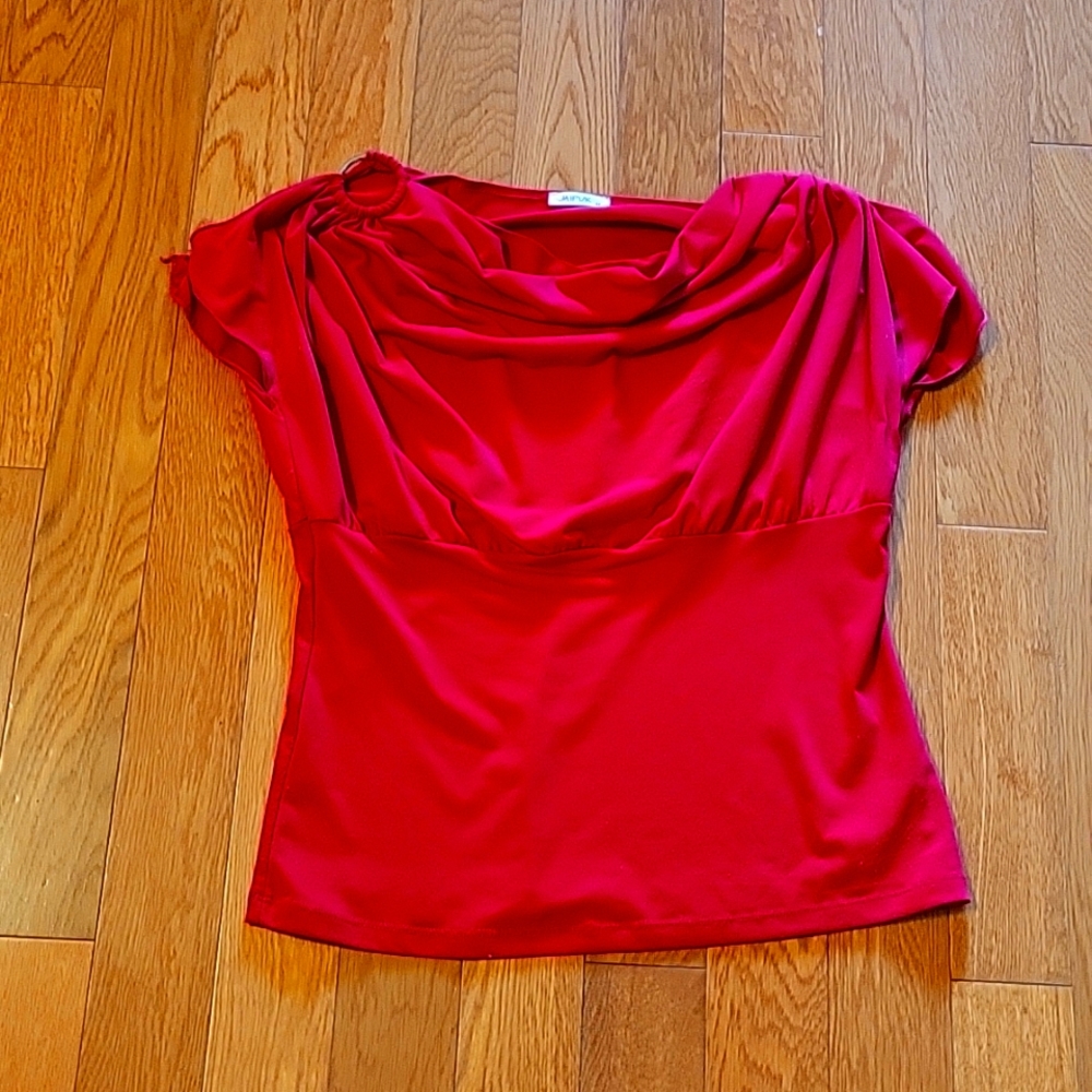 Jaipur red top with cowl neck. Medium. Polyester.